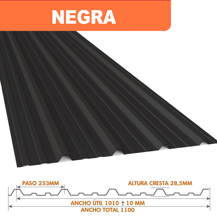 Chapa Prepintada Trapezoidal Esp. 0,50mm - Calibre 25 x mt.