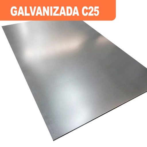 [10117] Hoja Galvanizada 0,50 mm (Calibre 25) - 1,22 x 2,44