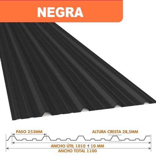 [12021] Chapa Prepintada Trapezoidal Esp. 0,50mm - Calibre 25 x mt.